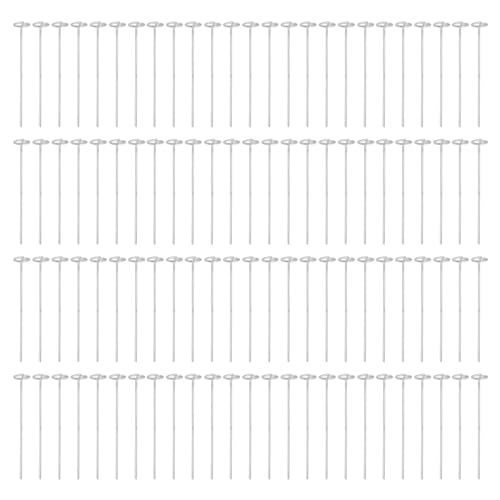 Eeneme 100 Piezas Clavo de Tierra Hierro Galvanizado Estacas de Césped Artificial a Prueba de Óxido para Barreras contra Malezas Carpa Tela de Jardín Sombrilla Red Estacas de