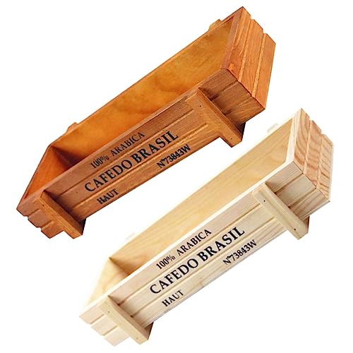 Milisten 3 Juegos Caja De Almacenamiento De Madera Portamacetas De Madera Jardinera De Madera Barandilla Plantas Falsas Falso Suculento Maceta Suculenta Maceta De Madera 2 Piezas * 3