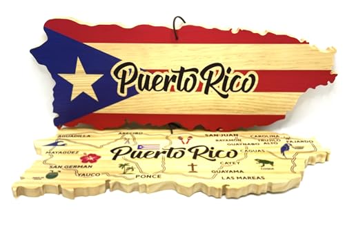 Tabla de cortar de madera con diseño Puerto Rico miniatura 3