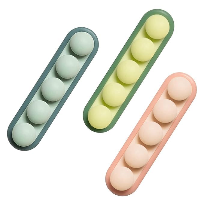 SwissHome Silicone Cable Clips Cord Management Organizer with Self-Adhesive Hooks Ideal for Power Cords, Charging Cables, Mouse Cable, PC, Office, and Home Wire Cord Holder (Pack of 3, Random Color)