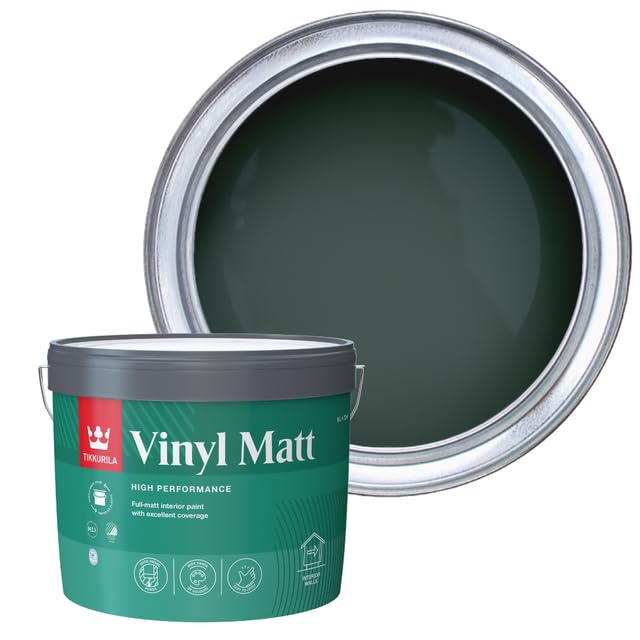 TIKKURILA Vinyl Matt - Washable Full Matt Emulsion Paint For Interior Walls & Ceilings - 10l Fjord M442