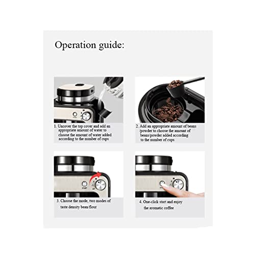 LNLYF Frisch gemahlene Kaffeemaschine Haushalt automatische All-in-One-Maschine Amerikanisches Kaffee-Brewing-Mini… – Bild 8