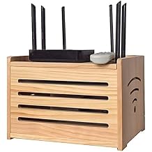 Wireless WiFi Router Shelf Wireless Router Storage Box Solid Material Storage Box Set Top Box Shelf Desktop Organizer Izer Box Router Remote Control Shelf Color Wood Color, Size A