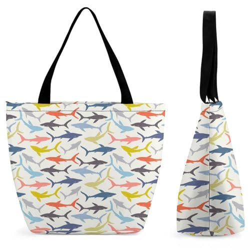 Sac à main pour femme requin coloré de format 28.5x18x32.5cm pour le shopping