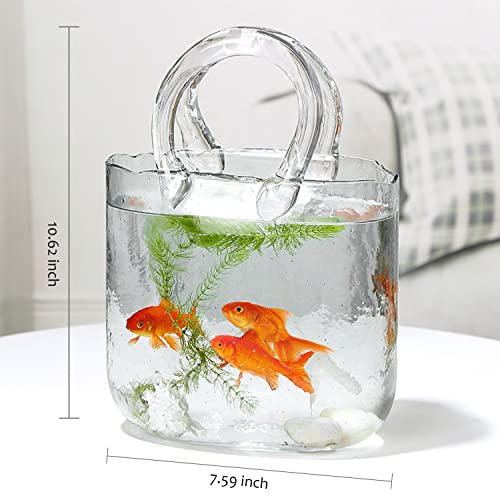 Luubeibei Glass Flower Vase Clear Purse Bag Handbag Shape Vase For Table Home Living Room Office Decor Rectangular Book Vase Fish Bowl Unique Design Gift For Friends Sisters Girlfriends Women Girls #TOP4