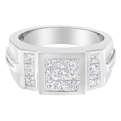 Haus of Brilliance Men's 14K White Gold Diamond Cluster Ring (2 cttw, G-H Color, SI1-SI2 Clarity)