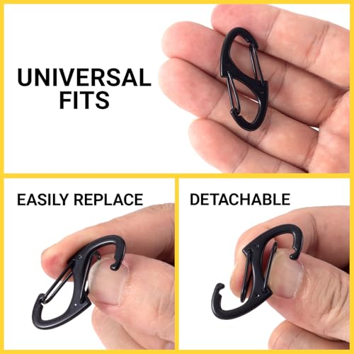 Image of 8 Pcs Zipper Clips Anti Theft Deterrent, Dual Opening Zippers Pull Replacement, Zipper Locks for Backpacks, Camping, Suitcases (Black)