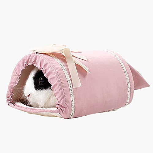 moin moin モルモット ハリネズミ うさぎ チンチラ フェレット 小動物 ハウス 通年 使える 春 夏 秋 冬/家 小屋 寝床 隠れ家 ドーム 型 おうちふかふか ふわふわ さらさら 涼しい あったか トンネル ピンク 2208rh42