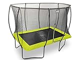 EXIT Toys Silhouette Trampolin - 214x305cm - Rechteckiges Gartentrampolin Outdoor für Kinder - Mit Sicherheitsnetz und Fußschutzsystem - Preisgünstig - Sicherer Einstieg - Gute Sprungkraft - Grün - 4