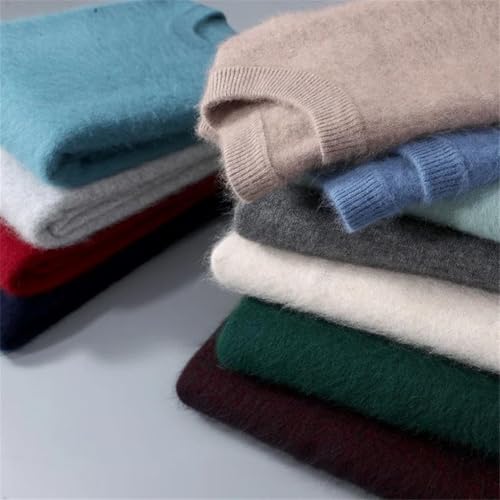 Men's Crewneck Mink Cashmere Sweater Winter Loose Knitted Sweater Keep Warm Business Jumper2