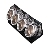 IKON MOTORSPORTS Quad Exhaust Tips W/Grille, Compatible with 2023-2025 Chevy Corvette C8 Z06 & ZR1, OE Style Silver Iron Grille Stainless Steel Center Exit Quad Exhaust Tips Replacement