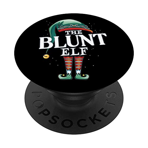 Blunt Elf Christmas Group Xmas Pajama Party PopSockets Swappable PopGrip, Black