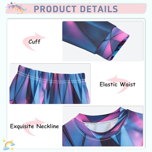 Pajama Sets Long Sleeve Abstract Geometric Triangles Soft Comfy Sleepwear 2 Piece PJS 3-8T4