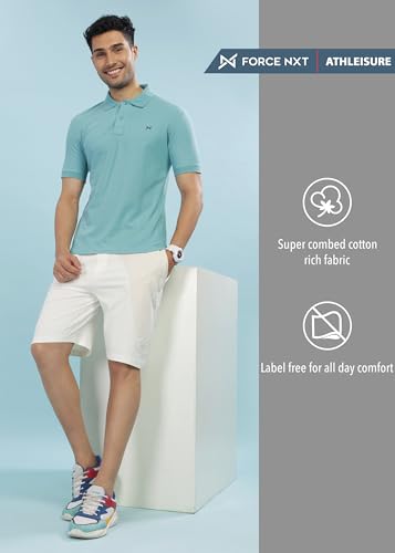 Image of Force NXT Men's Cotton Green Polo T-Shirt
