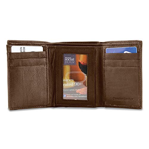 Sonia Jewels Brown Leather Tri-fold Wallet2