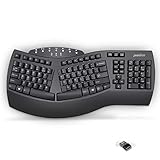 Perixx(ペリックス) PERIBOARD-612BUS エルゴノミクスキーボード ワイヤレス Bluetooth/2.4GHｚ 人間工学 無線 フルサイズ Windows10/MacOSX対応 【正規保証品】 英語配列 (ワイヤレス・ブラック)