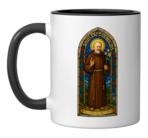Saint Pio de Pietrelcina Taza Cerámica 11 oz miniatura 1