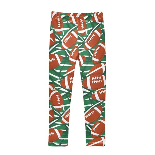 ALAZA Girls' Leggings Children's Yoga Pants Skinny Printed Dance Football Stripes Comfortable 4T