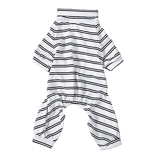 Pijama Listrado para Cachorro Moda Macacão Fino para Cachorro Fácil de Usar para Corrida Diária (S)
