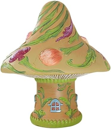 Roman 6.5" Brown and Green Mushroom House Table Top Decor image 5
