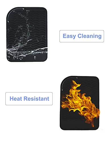 Image of Heat Resistant Mat for Curling Iron, Flat Irons and Hair Straightener Hair Styling Tools 9 inch x 6.5 inch, Food Grade Silicone, Black