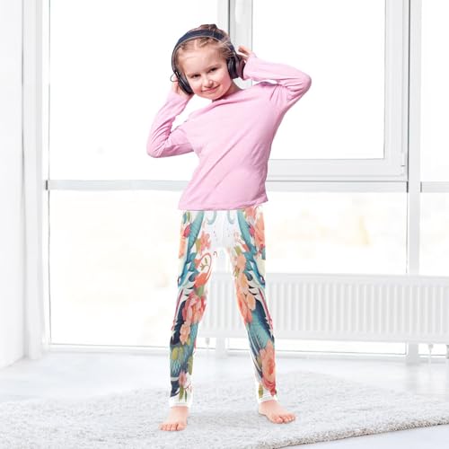 Toddler Girls Leggings Printed Yoga Pants Leggings Orange Flower Dragon for Kids4