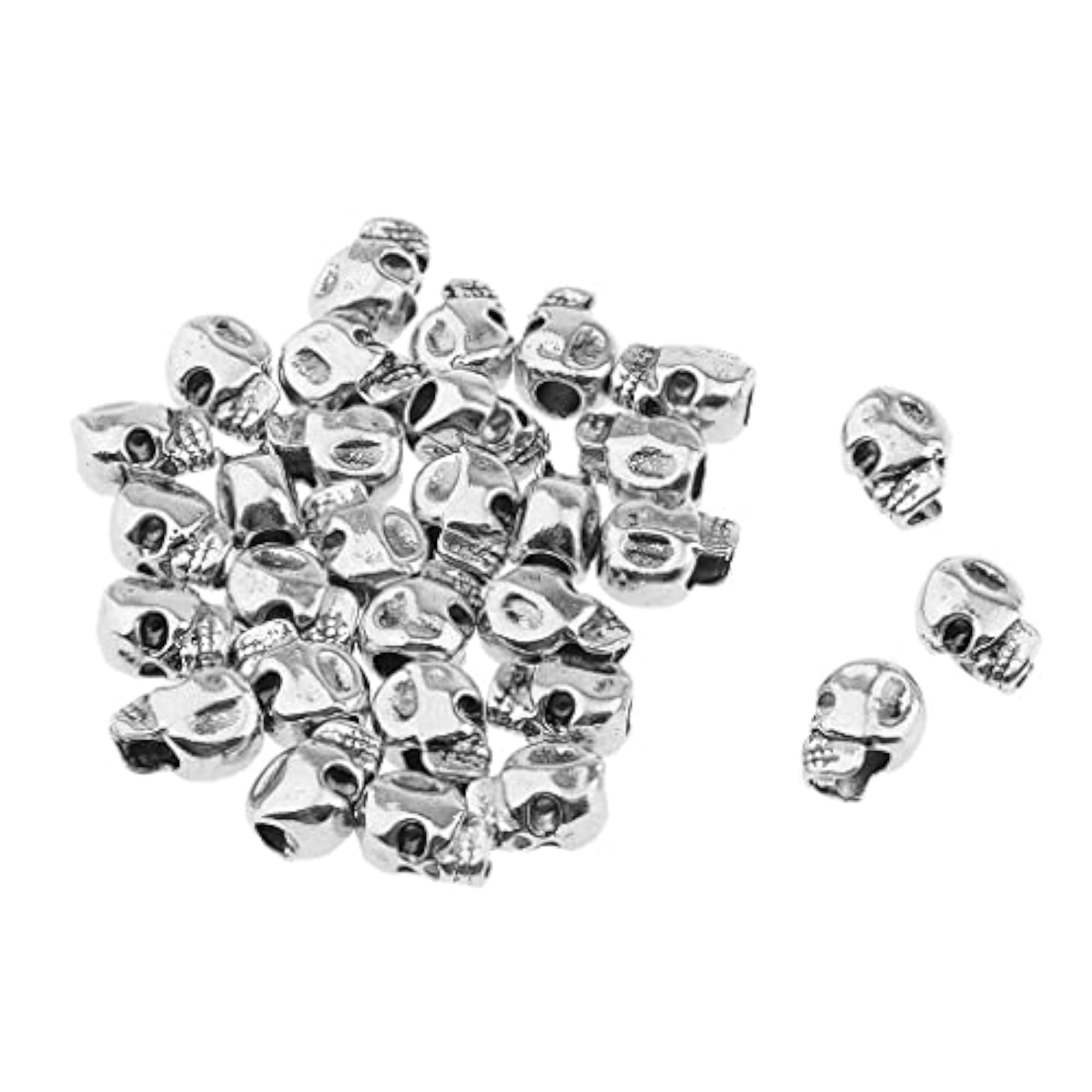 2x30x Skull Dreadlock Hair Beads Hair Braid Rings