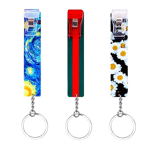 Image of 3PCS Credit Card Puller, Cute Debit Bank Card Grabber for Long Nails ATM Keychain Women with Plastic Clip
