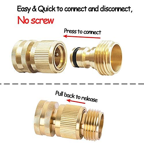 image for HQMPC Garden Hose Quick Connect Solid Brass Quick Connector Garden Hos