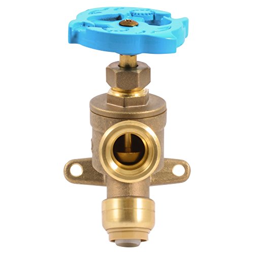 Image of SharkBite 1 /2 Inch x 3 /4 Inch MHT Garden Valve, Multi Turn, Push to Connect Brass Plumbing Fitting, PEX Pipe, Copper, CPVC, PE-RT, HDPE, 24622LF