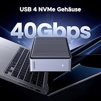 UGREEN 40Gbbps M2 SSD Gehäuse, USB4 nvme gehäuse kompatibel mit Thunderbolt 4 bis zu 3848MB/s, M.2 NVMe SSD Gehäuse kompatibel mit Mac mini M4, MacBook Pro M5 Pro/M5 Max, ASUS Z890 – Ansicht 2