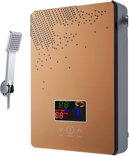 Tankless Water Heater, 4500W Electric Instant Mini Water Heater,On Demand Hot Water Heater Electric with LED Display and Shower Head for Shower Kitchen Bathroom
