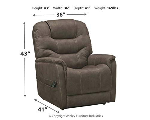 Signature Design By Ashley Ballister Contemporary Power Lift Recliner, Brown #TOP2