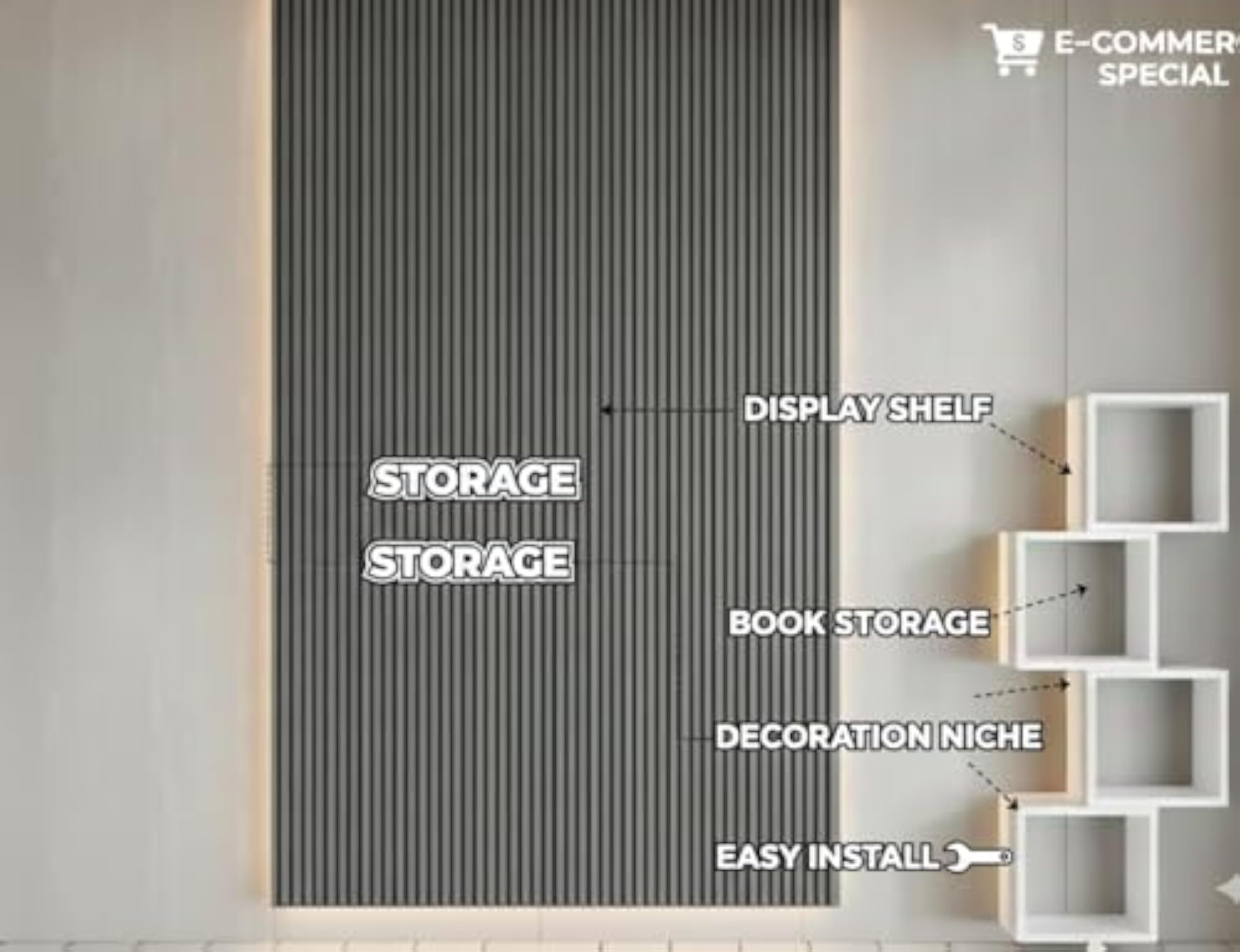 Frosted Slats Heavy Load Capacity Floating Rack