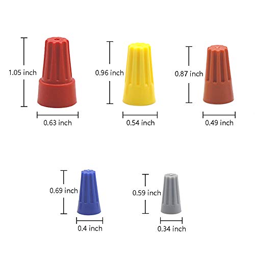 image for Vrupin 240 Pcs wire nuts Assortment,with Spring Insert Wire Nuts Caps 