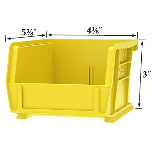 Image of Akro-Mils 30210 AkroBins Plastic Storage Bins, Space-Saving Stackable Bins for Garage, Pantry, Craft Organization, 5 inch x 4 inch x 3 inch, Red, (Pack of 24)