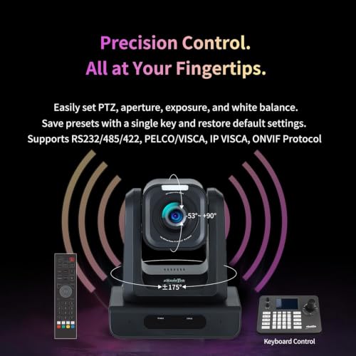 Image of zowietek 4K PTZ Camera(Native NDI|HX3), ZowiePTZ, Ergo-Ease Remote, ZowieX APP Manager, 25X Optical+12X Digital Zoom, Black, SDI /HDMI /USB, RTSP /RTMP(s) /SRT Stream, Meeting, Church, Event, Teaching