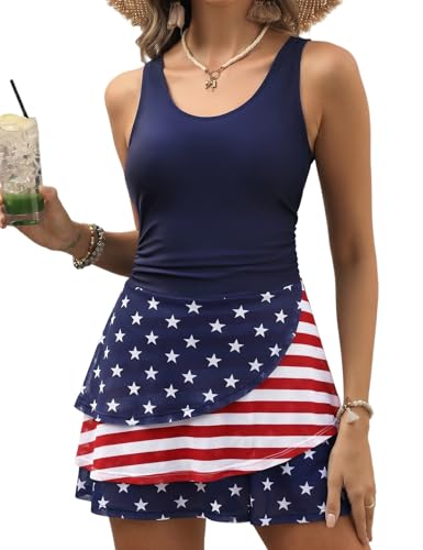 Image of CiCiBird Women One Piece Tummy Control Swimsuit Modest Swim Dress Bathing Suit Skirt Swimwear