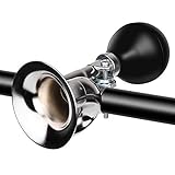 Abrazadera ajustable: esta bocina de bicicleta es ideal para bicicletas con manillar. Aprieta el tornillo con una llave Allen, que se puede fijar fácilmente al manillar de la bicicleta o quitar de la bicicleta.