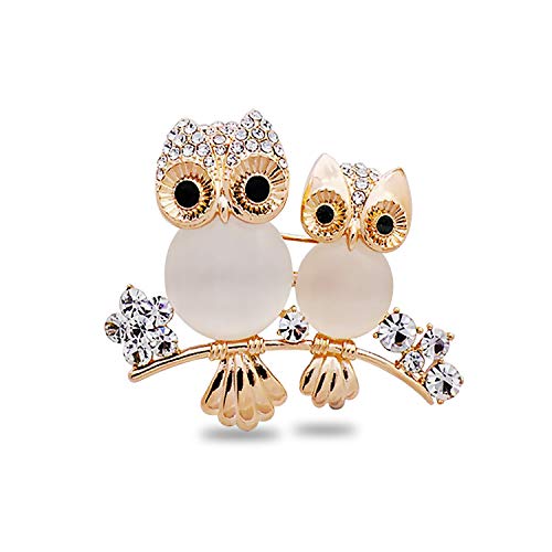 Comelyjewel Brooch Owl Shape Rhinestone Covered Crystal Beauty Brooch Pin Scarves Shawl Clip For Women Ladies