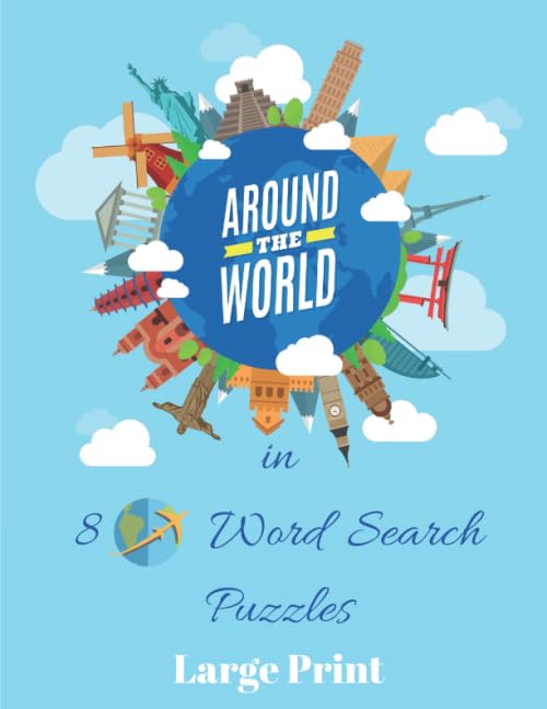 Around the World in 80 Word Search Puzzles: Travel Word Search, Large Print