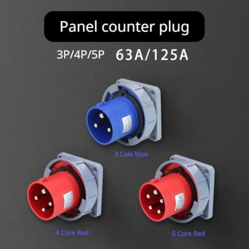 Base empotrable industrial IP67 5P 63A: toma de corriente de pared trifásica 4