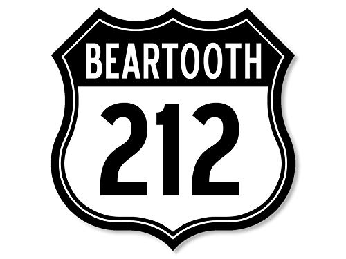 Image of Beartooth 212 Sign Shaped Sticker (Motorcycle Ride Biker Road Route Highway Sign Shaped (3 inch)