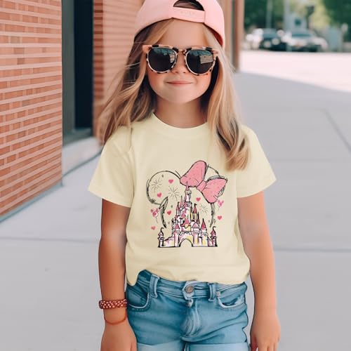 Image of Graphic Shirts for Girls Cute Bow T Shirt Kids Toddler Holiday Tshirt Vacation Trip Summer Tee Cotton Tops