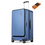 CENSIEN Checked Luggage, Large Suitcase 29 Inch Trunk Luggage with Spinner Wheels, Lightweight ABS+PC Hard Shell with Aluminum Frame, Top Opening, TSA Lock (Blue, 1PC)
