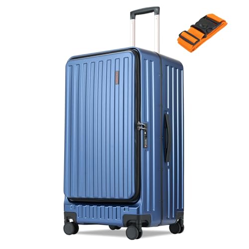 CENSIEN Checked Luggage, Large Suitcase 29 Inch Trunk Luggage with Spinner Wheels, Lightweight ABS+PC Hard Shell with Aluminum Frame, Top Opening, TSA Lock (Blue, 1PC)