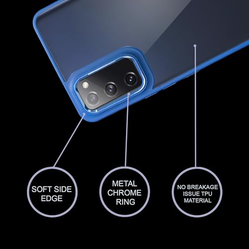 Image of A rtistque Ultra Hybrid Clear Back Cover Case for Samsung Galaxy S20 FE | Drop Protection | Transparent | Smooth TPU Sides - Blue