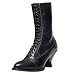 RTPR Botines vintage para mujer, estilo steampunk, estilo gótico, con cordones, hasta la pantorrilla, de piel, con tacón ancho, para mujer y niño, Negro , 40 EU