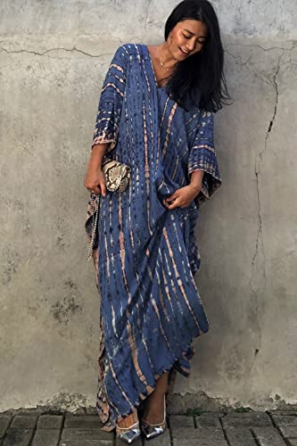 Image of Women Beachwear Long Beach Coverups Kaftan Casual Caftan Dress