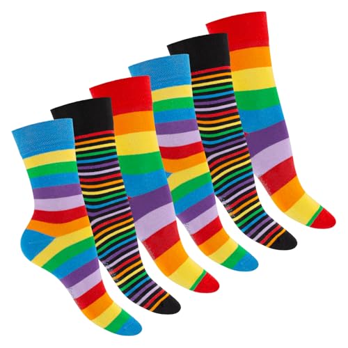 Footstar Damen Ringel Socken (6 Paar) - Fun 39-42